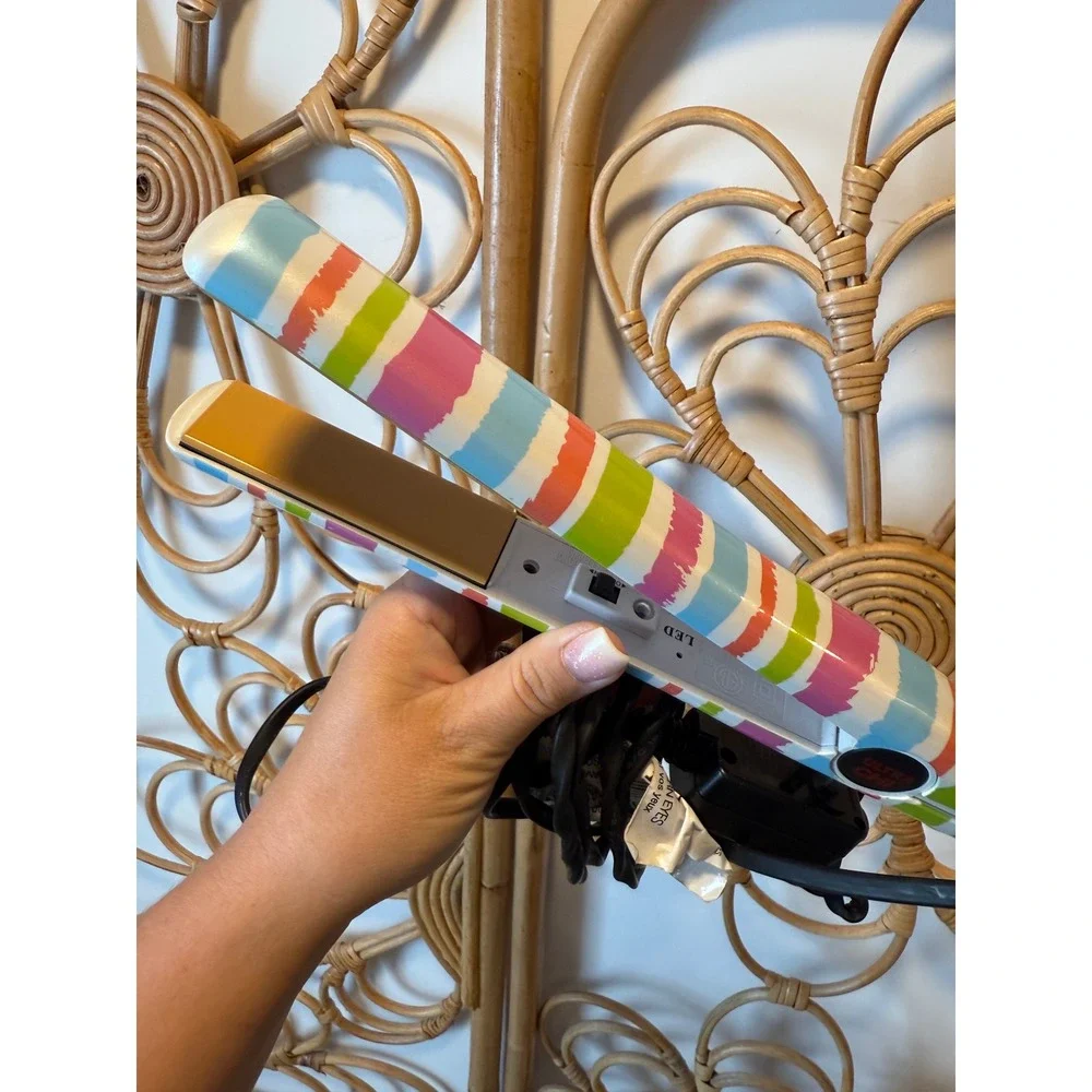 ULTRA GLOW Chi Hair‎ Straightener Flat Iron Striped LED